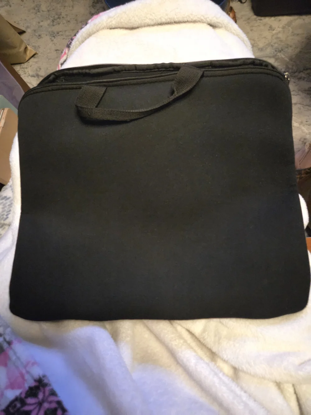 Black Laptop Sleeve with Front Zip Pocket